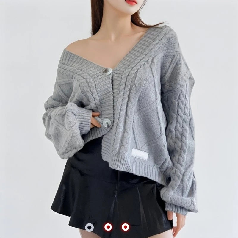 Y2k Cardigans Female Oversized Sweater Spring ttpd Grey Cardigan Women 2025 New Collection  Loose Fit Warm Cropped Cardigan